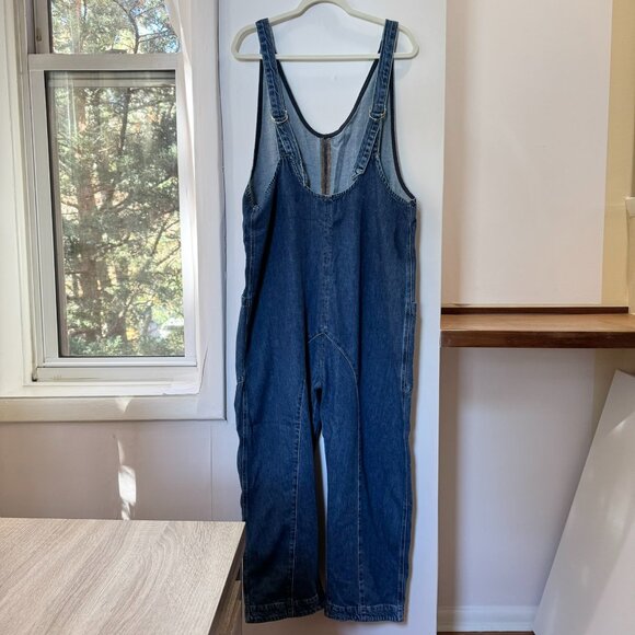 NWT Free People High Roller Jumpsuit We The Free Sapphire Blue Large - Picture 6 of 11